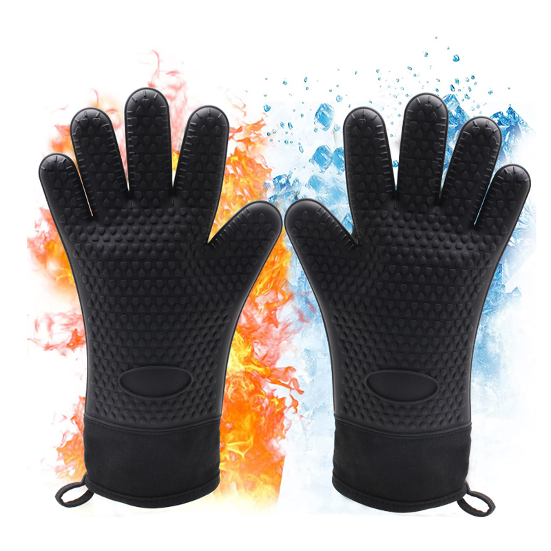 Oven Mitt Silicone - シリコーンオーブン手袋耐熱ロングシリコーンオーブンミット滑り止めオーブン手袋バーベキュー手袋キッチンベーキングツールベーキングミット