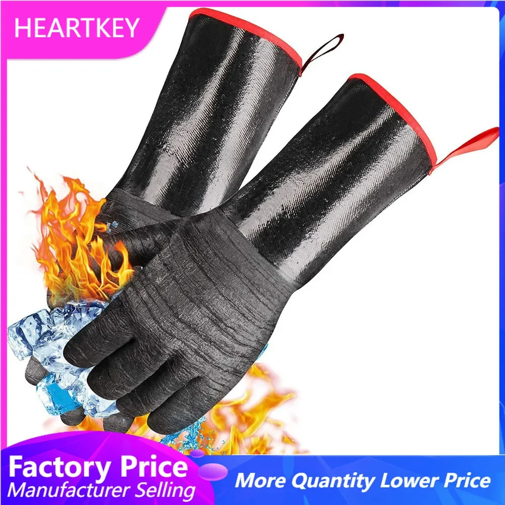 Oven Mitt Silicone - シリコンオーブンミット、滑り止めバーベキューグローブ、調理、ベーキング、バーベキュー、グリル、電子レンジ用の極端な耐熱キッチングローブ