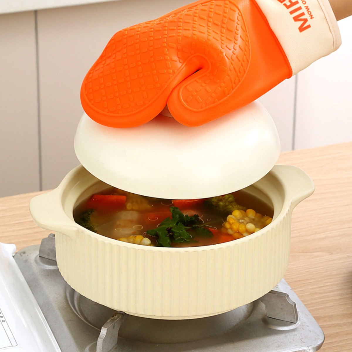 かわいいミッフィーのウサギ柄、耐熱シリコン製、厚手で火傷防止 - Oven Mitt Silicone のレビューと価格